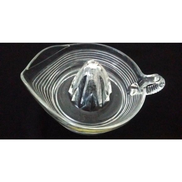 Vtg Clear Depression Glass large Juicer Hand Glass Juicer Bowl Fresh-Squeeze Pou - Picture 4 of 6
